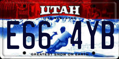 UT license plate E664YB