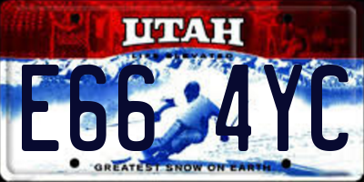 UT license plate E664YC