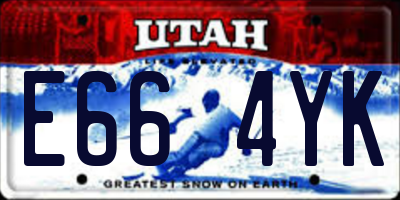UT license plate E664YK