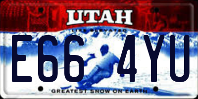 UT license plate E664YU