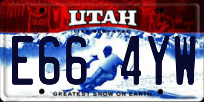 UT license plate E664YW