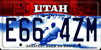 UT license plate E664ZM