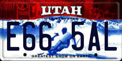 UT license plate E665AL