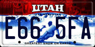 UT license plate E665FA