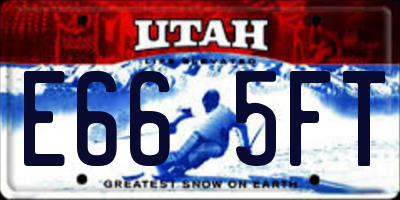 UT license plate E665FT