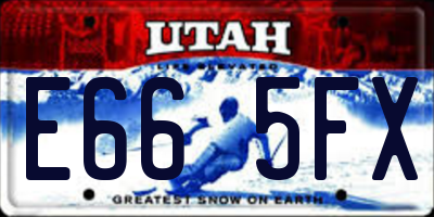 UT license plate E665FX