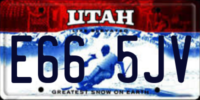 UT license plate E665JV