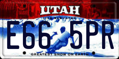 UT license plate E665PR