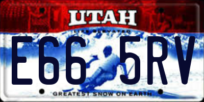 UT license plate E665RV