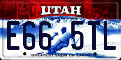 UT license plate E665TL