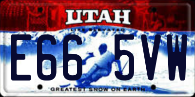 UT license plate E665VW