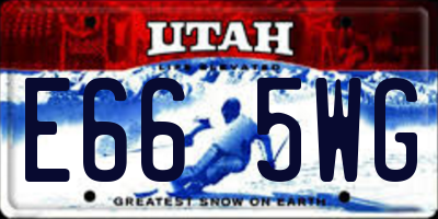 UT license plate E665WG