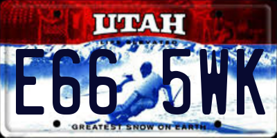 UT license plate E665WK