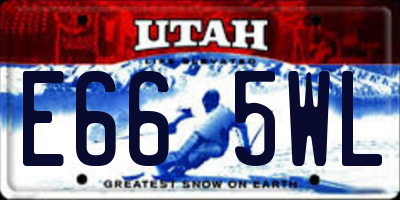 UT license plate E665WL