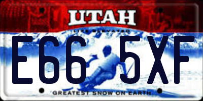 UT license plate E665XF