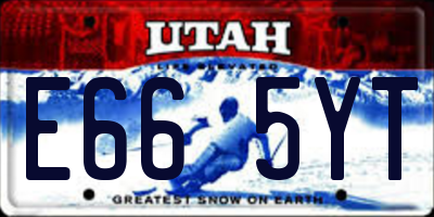 UT license plate E665YT