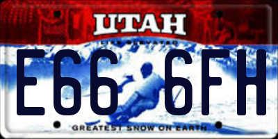 UT license plate E666FH