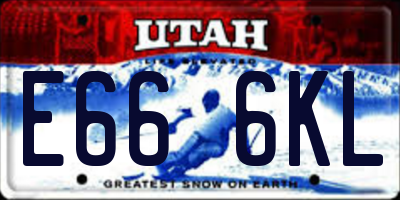 UT license plate E666KL