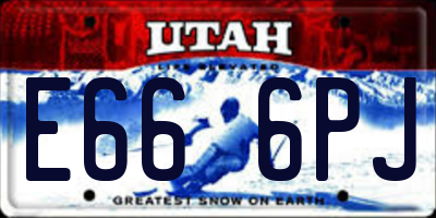 UT license plate E666PJ