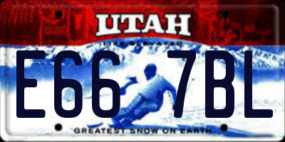 UT license plate E667BL