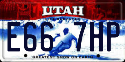 UT license plate E667HP