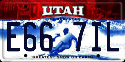 UT license plate E667IL