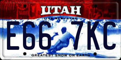 UT license plate E667KC