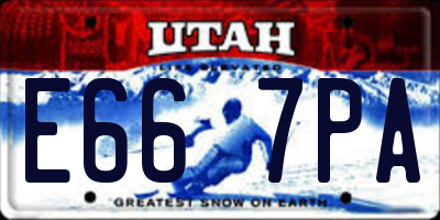 UT license plate E667PA