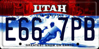 UT license plate E667PB