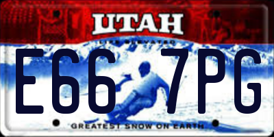 UT license plate E667PG