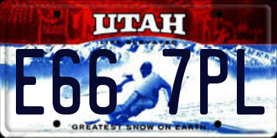 UT license plate E667PL