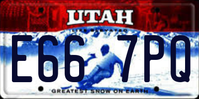 UT license plate E667PQ