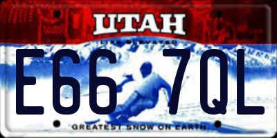 UT license plate E667QL