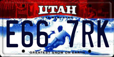 UT license plate E667RK