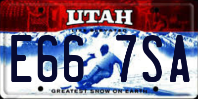 UT license plate E667SA