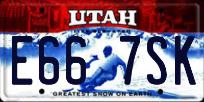 UT license plate E667SK
