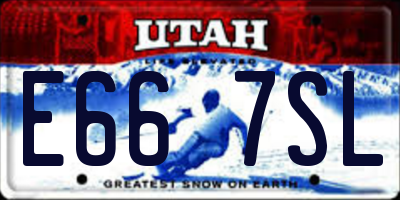 UT license plate E667SL