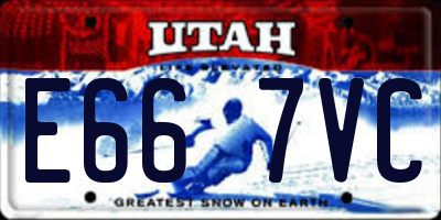 UT license plate E667VC