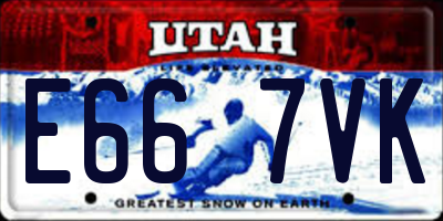 UT license plate E667VK