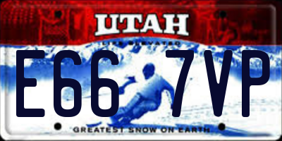 UT license plate E667VP