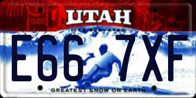 UT license plate E667XF
