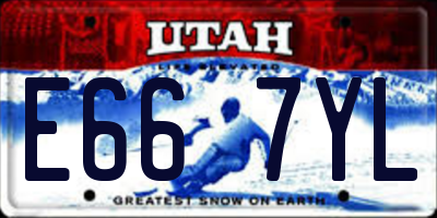 UT license plate E667YL