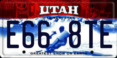 UT license plate E668TE