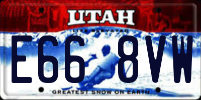UT license plate E668VW