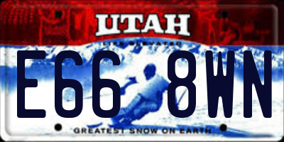 UT license plate E668WN