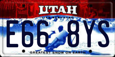 UT license plate E668YS