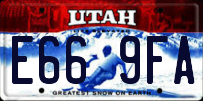 UT license plate E669FA