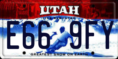 UT license plate E669FY