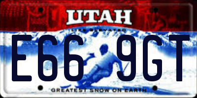 UT license plate E669GT