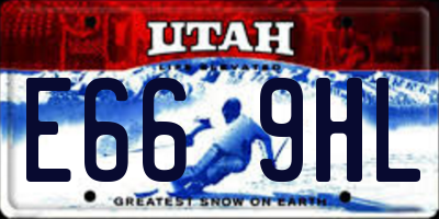 UT license plate E669HL